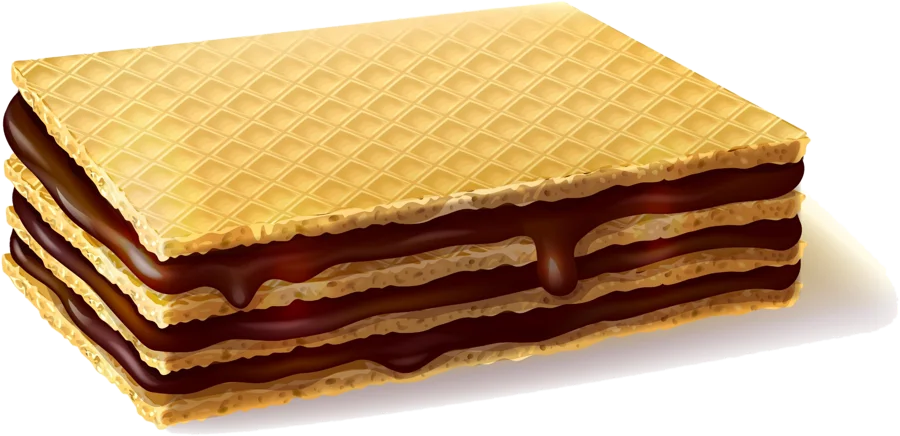 Wafer filled with chocolate cream