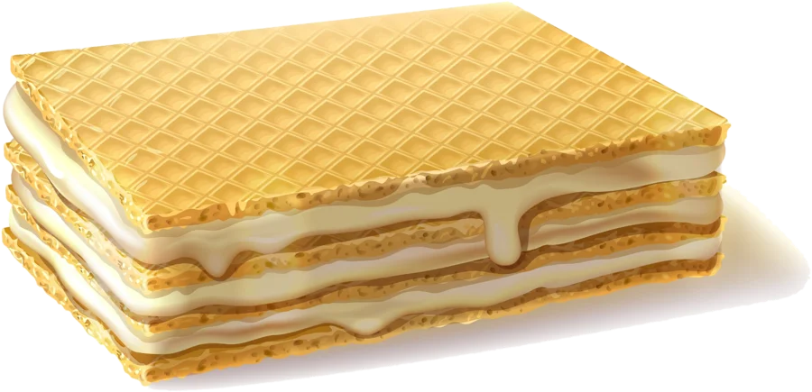 Wafer filled with vanilla cream